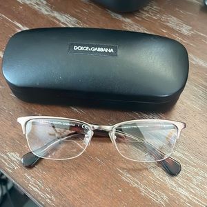 Dolce & Gabbana DD5113 1137 rose tortoise half rim eyeglasses w/ logo black case